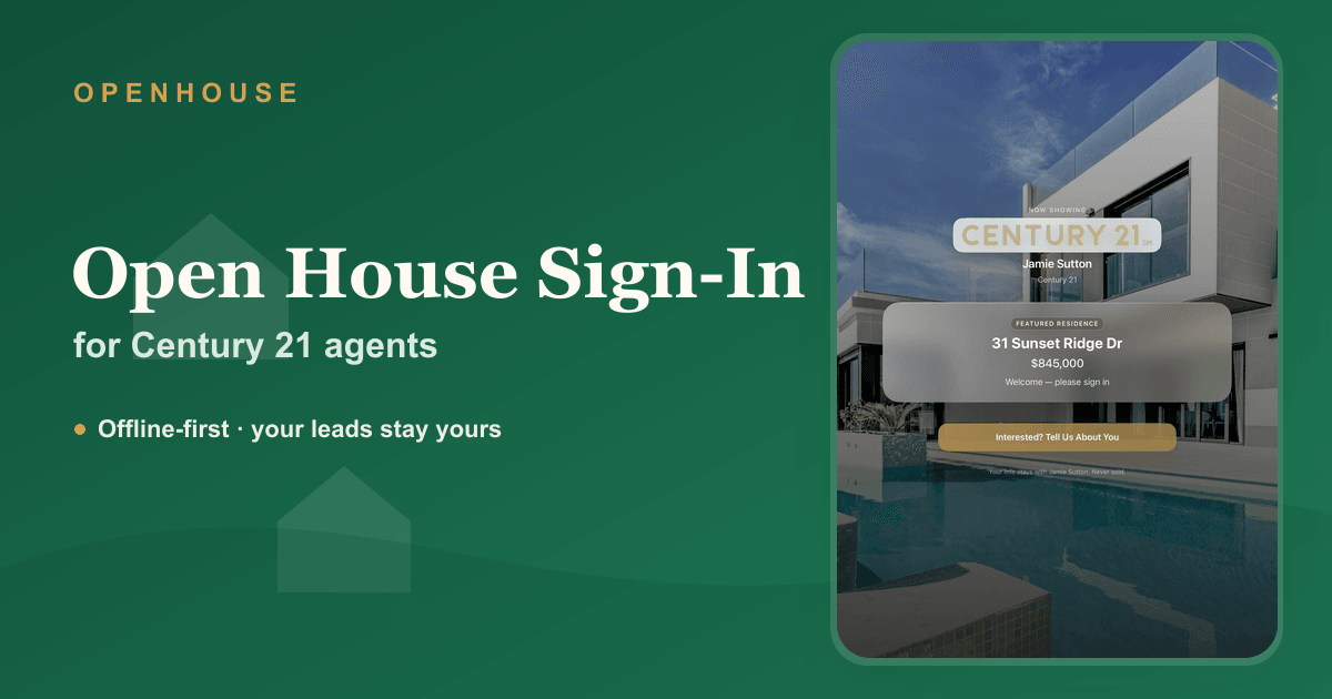 Century 21 Open House Sign-In Sheet (App for iPad & iPhone)