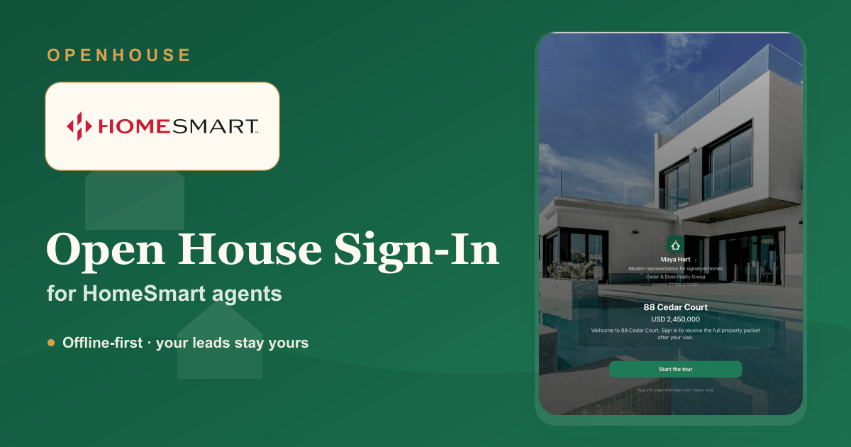 HomeSmart Open House Sign-In Sheet (iPad App)