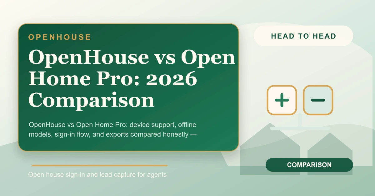OpenHouse vs Open Home Pro open house sign-in apps compared on iPhone and iPad