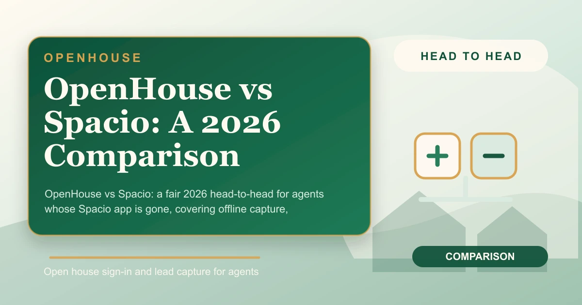 OpenHouse vs Spacio open house sign-in apps compared on an iPad