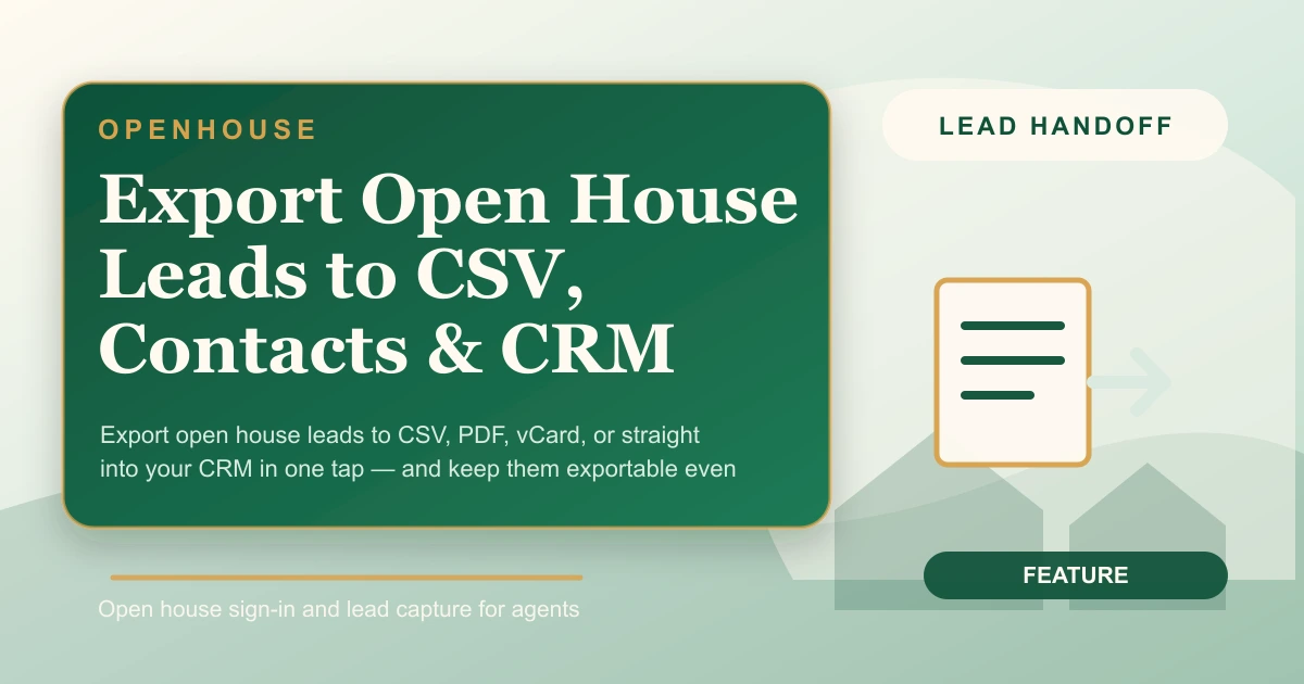 Export open house leads from an iPhone to CSV, Contacts, and a CRM