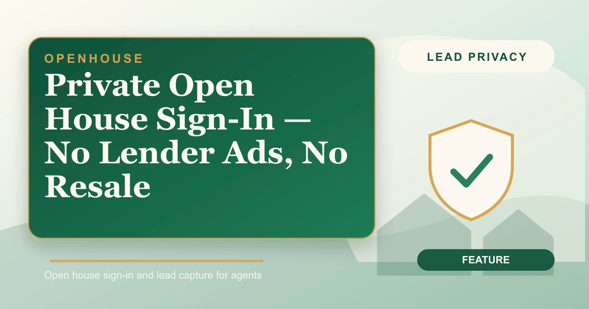 Private open house sign in app running on an iPad at a listing's entry table