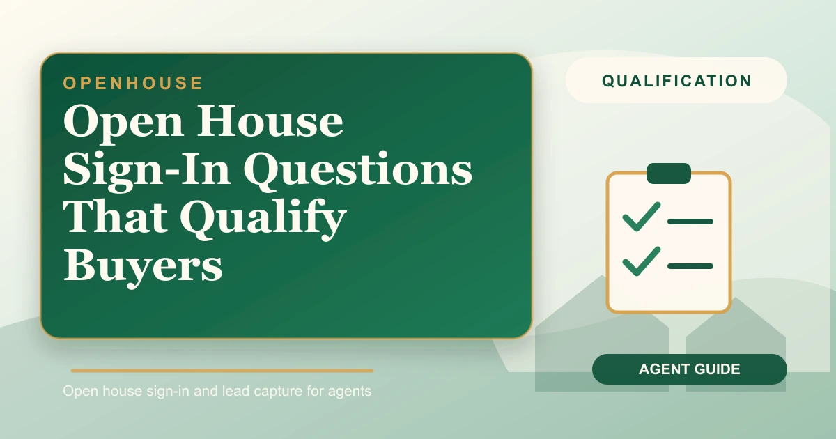 Open house sign-in questions displayed on an iPad form at a listing entryway